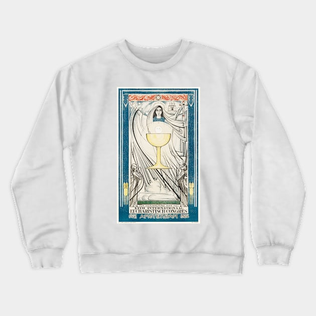 Poster for the International Eucharistic Congress (1924) Crewneck Sweatshirt by WAITE-SMITH VINTAGE ART